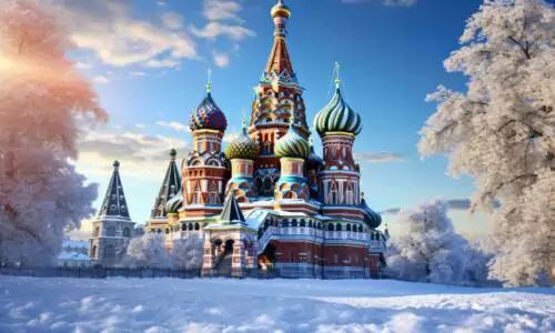 Храм Василия Блаженного зимой